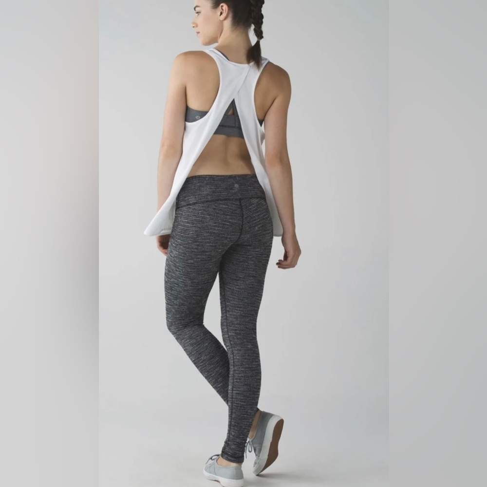 Lululemon Athletica Wunder Under Leggings Coco Pique Black Black Size 6